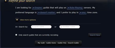 Star Wars: The Old Republic Guild Search